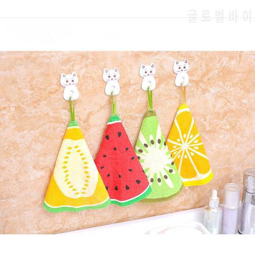 1PC Creative Cartoon Cute Fruit Orange Kiwifruit Melon Super Absorbent Kitchen Scouring Pad Cleaning Cloths Hanging Hands LF 207