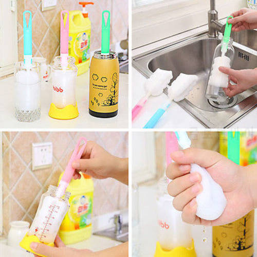 Home Sponge Fold Brush Bottle Cup Glass Washing Cleaning Kitchen Cleaner Tool Cleaning Brushes