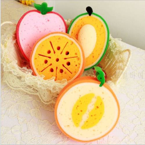 1PC Attractive thicken fruit shape sponge scouring pad magic sponge washing dishes oil resistance thickened magic OK 0123