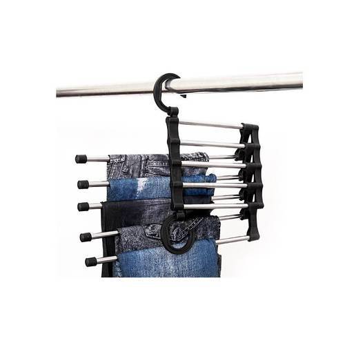 1PC New 5 In 1 Stainless Steel Multifunction Retractable Pants Rack Trouser Hanger OK 0571