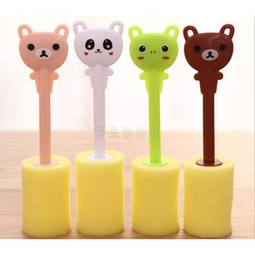 1PC Cute Handheld Cleaning Brushes For Glass Milk Bottle Family Use Glass Sponge Cup Brush OK 0166