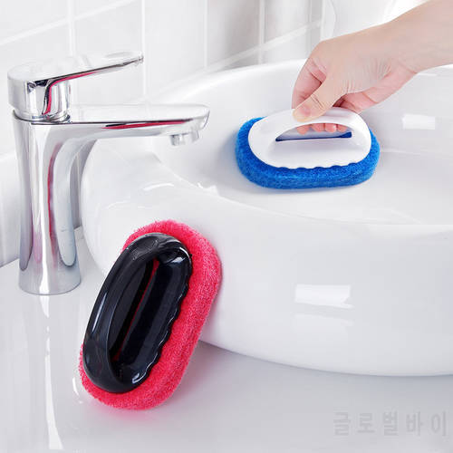 1PC Strong Decontamination Handle Cleaning Brush Magic Tiles Brush Kitchen Supplies Wash Pot Sink Clean Sponge Rub Cleaning Tool