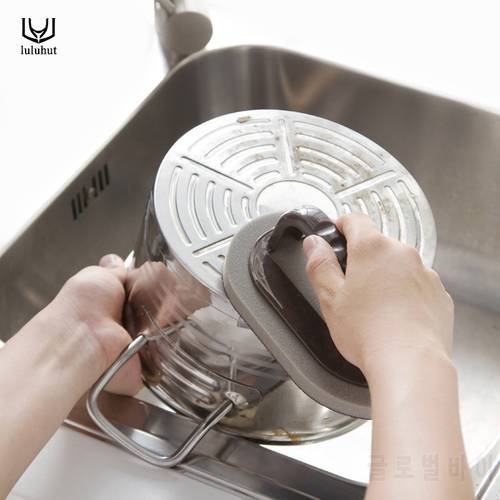 luluhut cleaning tools magic emery sponge brush stainless steel pots cleaning smoke machine cleaner dust remover kitchen tools