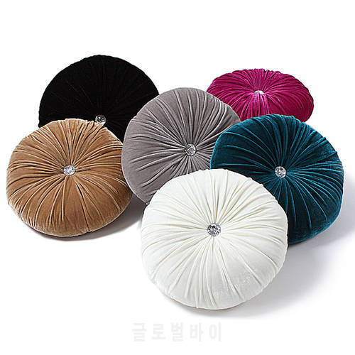 HAO JOY Pure diamond Dirmeter 40CM Round Pumpkin Cushion With Filling Solid Sofa Bed Car Home Room Model Room Decor wholesale