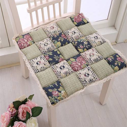 Flowers pattern Patchwork Chair Cushion,Decorative Pillows for Home Children Decor Pillows Dining Chair Sofa Car Seat Cushion