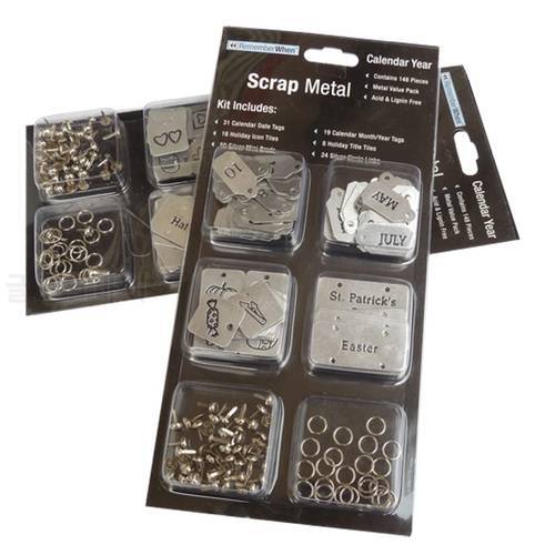 Scrap Metal Brads Tags Links Decoration Icon Tiles Circle rings for DIY Embellishment