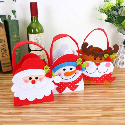 Cute Children Santa Claus Snowman Christmas Bags Xmas Candy Storage Santa Claus Gift Holder For Children Gift