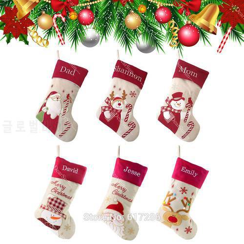 Personalized Stocking Embroidered Names Christmas Customized Stockings Christmas Indoor Decoration Pack of 1pc