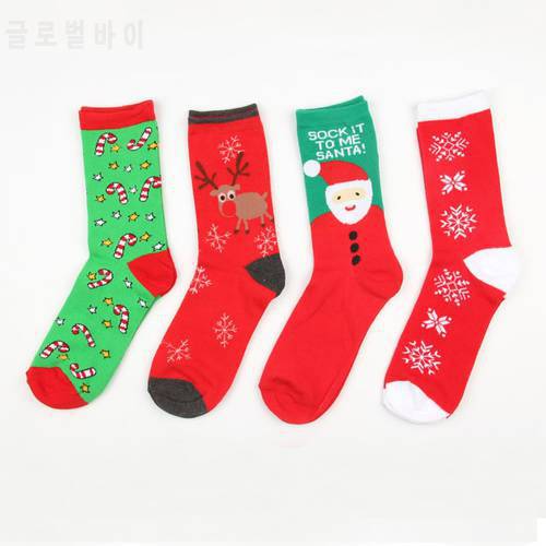 New Autumn winter new year Santa Claus Christmas Snow Elk Gift socks long sock cotton socks men women size EUR 35-43 SD15