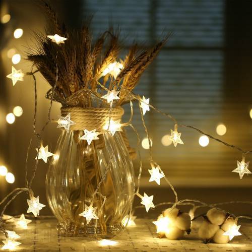 CHASANWAN 3 M 20 Lamp LED Star Battery Box Light String New Year New Year&39s Ornaments Christmas Decorations for Home Navidad.q