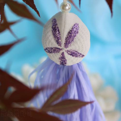 Free Shipping(6pcs/lot)White Sea Urchin Christmas Pendant&Ornaments Natural Shell&Conch Handmade Party DIY Decor