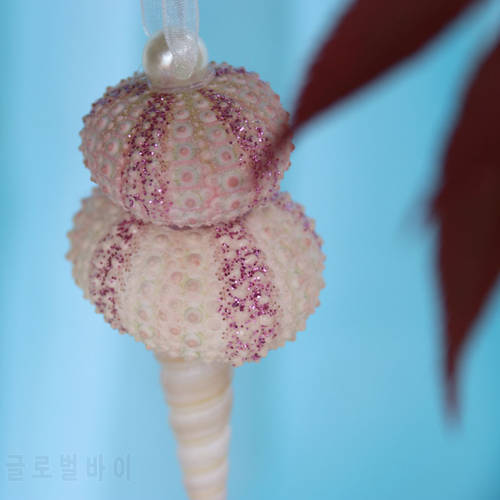 Free Shipping(6pcs/lot)Sea Urchin Ice-cream Christmas Pendant&Ornaments Natural Shell&Conch Handmade Party DIY Decor
