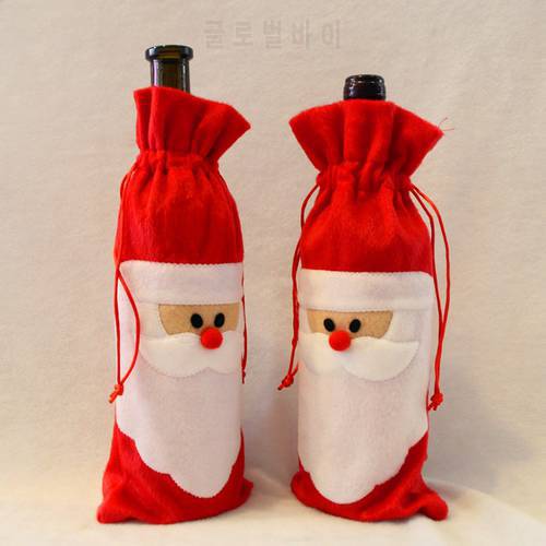 Merry Christmas & Red Wine Bottle Cover Bags Christmas Dinner Table Decoration Supplies Home Party Decors