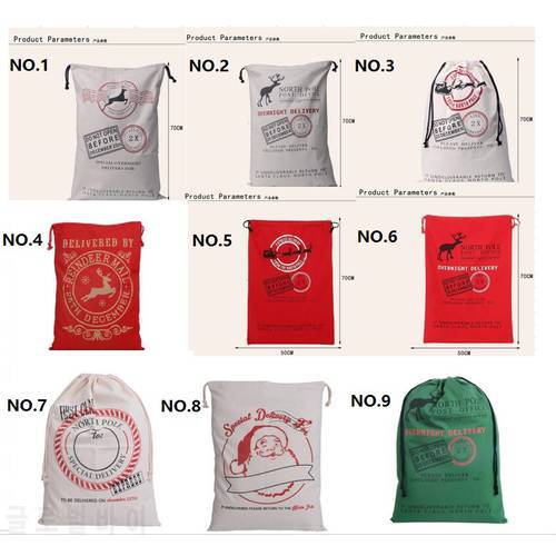Christmas Gifts Sack Bags Christmas Large Canvas Santa Claus Drawstring Bag With Reindeers Monogramable free shipping CC04