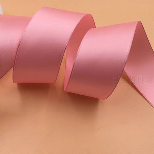 38MM Wired Edge Plain Pink Satin Ribbon Party Wedding Decoration Gift Wrapping Christmas New Year DIY Material 25Yards N1076