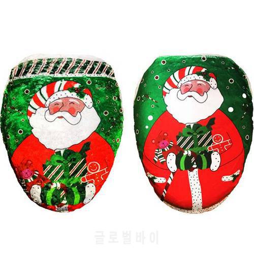 New Year Best Gift Happy Christmas Santa Toilet Seat Cover Toilet lid Bathroom Set Xmas Christmas Decorations AU400