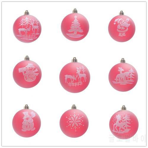 Creative novely gift DIY 6cm Christmas Xmas tree hanging bauble red balls pattern ornaments home party bar hotel cafe decoration