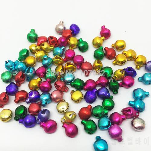 1000pcs 8mm Christmas Mixed Jingle Bells Keychain Charms Lacing Bell For Xmas Santa DIY Jewelry Making Crafts