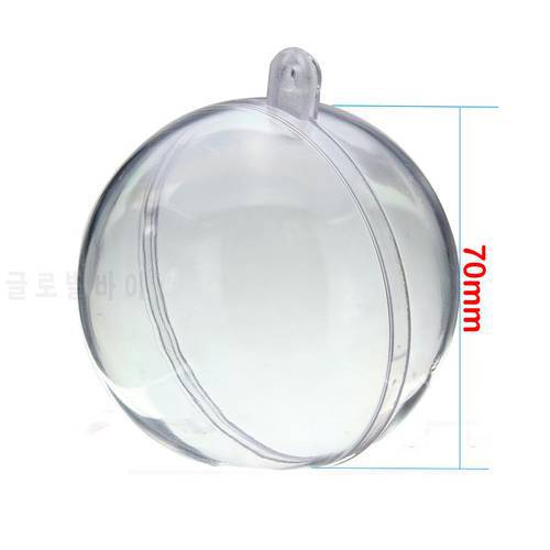 Free shipping 10pcs 7cm Can Open Plastic Christmas Clear Bauble Romantic Design Christmas Decorations Ball Transparent Ornament