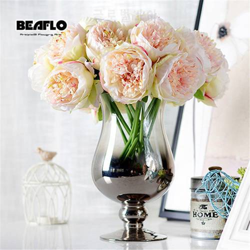 4 Colours 1Bunch European Artificial Flower Fake Peony Bridal Bouquet Christmas Wedding Party Home Decorative