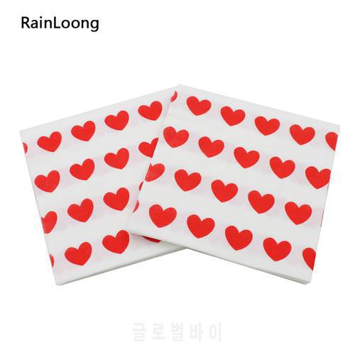 [RainLoong] Printed Feature Love Paper Napkin Event & Party Supplies Tissue Decoupage Servilleta 33*33cm 1 pack (20pcs/pack)
