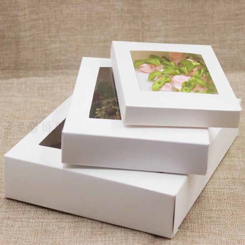 5pcs per lot Multi size window package box paper gift display box with clear pvc window for party/wedding/candy favor package