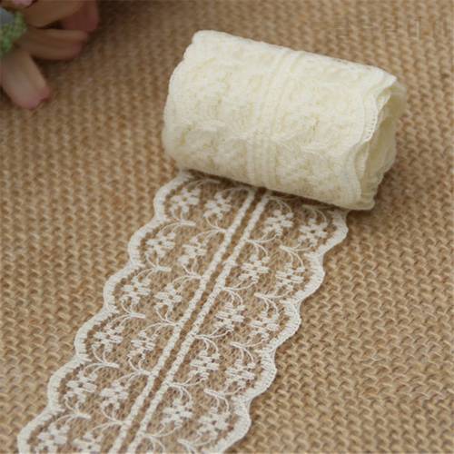 10m/lot 4.5cm Lace Ribbon Lace Trim Fabric Rustic Wedding Decoration Handcrafted Embroidered Sewing Clothes Dress DIY Material