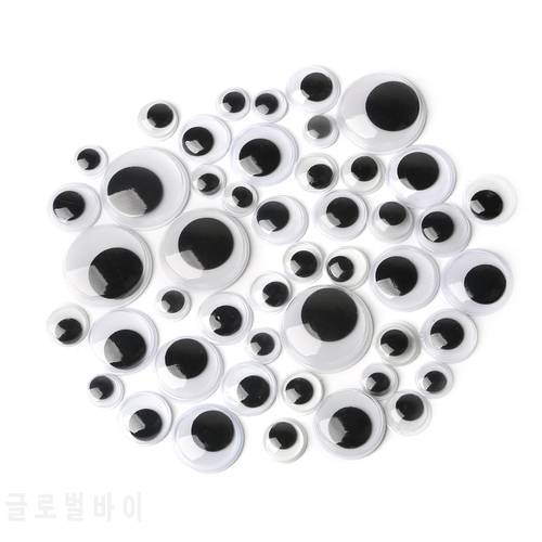 Fashion Self-adhesive 100Pcs/lot Mixed 8 /10 /12 /15/ 20mm Dolls Eye For DIY Toy Accessories Home Halloween 2018 Decoration