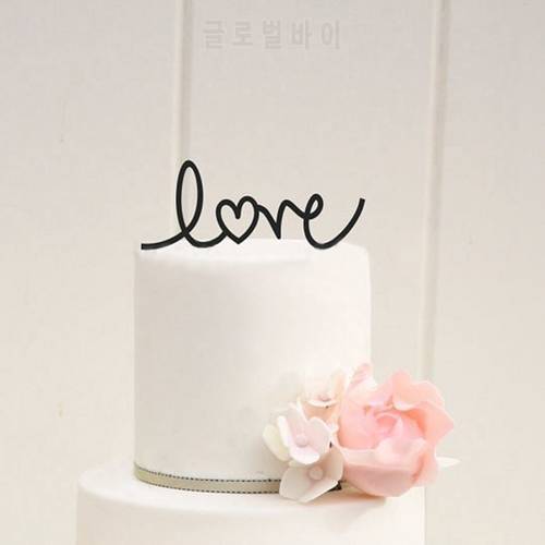wedding cake decor - LOVE with Heart Wedding Cake Topper , Acrylic Personalized Design Wedding Party Decoration Cake Accessory