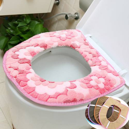 New Fashion Household Soft Toilet Seat Cover Washable Toilet Seat with magic tape toilet seat cushion