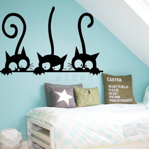 Cute Three Cat Vinyl Wall Sticker Wall Decals For Bedroom Kids Room Home Decoration Room Decoration Wall Decor Sticker Mural