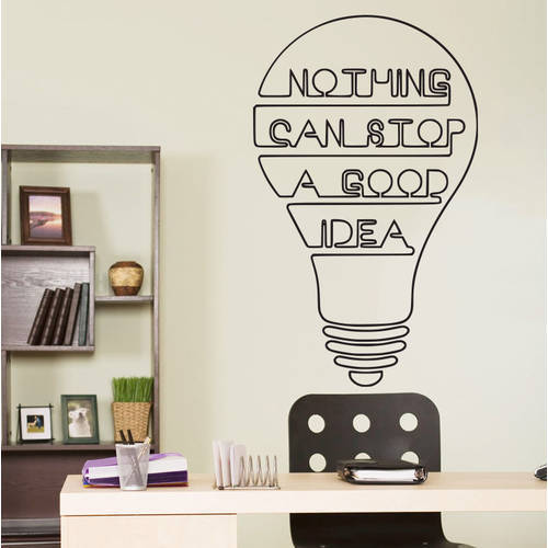 Good Idea Bulb Words Motivation Quote Wall Decal Home Decor Art Sticker Vinyl inspirational quote wall decal quote YO-1