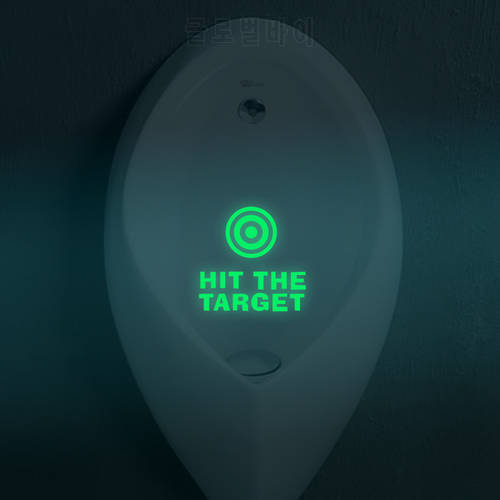 HIT THE TARGET Toilet Stickers Waterproof Luminous Wallpaper Toilet Seat Stickers Reminder Home Decoration DIY Art Decals
