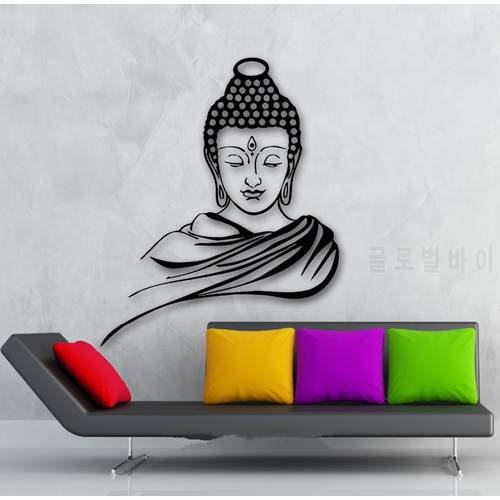 3d Poster Classic Religion Buddhism Buddha Meditation Wall Sticker Decal Vinyl Removable Wall Art Home Decor Muraux D648B