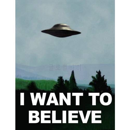 New X Files I Want To Believe TV Poster Print Silk Fabric Print Poster Print Cloth Fabric Wall Poster Custom Satin Poster