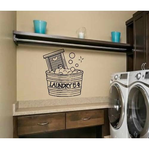 Washroom Posters Claptrap Laundry Room Laundry 5 Cents bucket Removable Adhesives Wall Murals Decals Vinyl Stickers Decor S-232