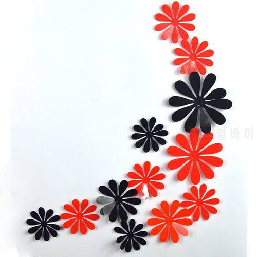 12pcs/Set Flowers Wall Stickers Decorations for Kitchen Tile Flower Switch Sticker Bedroom Decor Livingroom Wall Decals for Home