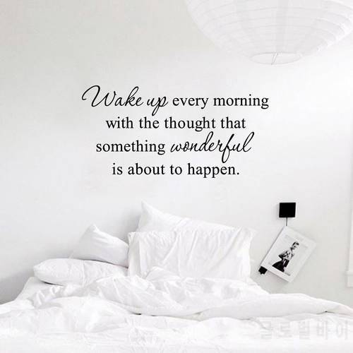 Free Shipping wall stickers Kid&39s bedroom quote - Wake up every morning Inspirational Quote Vinyl Bedroom wall decals