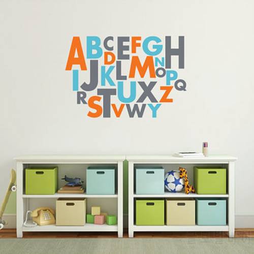 Free shipping large size Wall Art Decal Vinyl Alphabet Sticker ,kids children alphabet wall decal