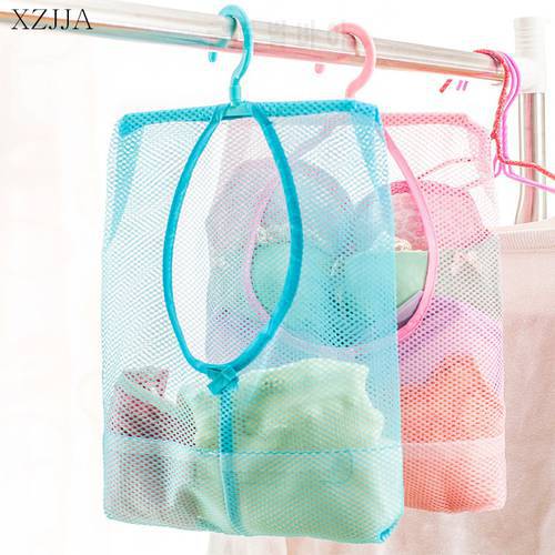 XZJJA Hanging Storage Bag Bathroom Soap Towel Debris Draining Mesh bag Organizer Balcony Socks Underwear Drying Clothes Basket