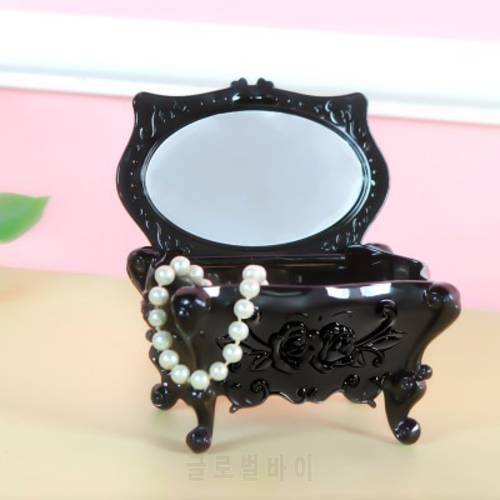 Fashion Beautiful Stereo rose flower jewelry box with mirror