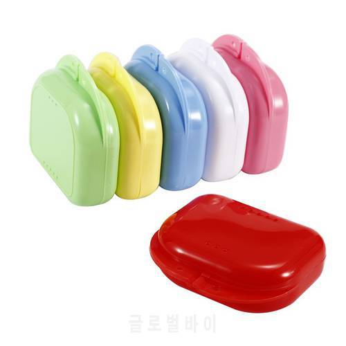 High Quanlity Compact Colorful Orthodontic Retainer Box/Case mouthguards biteguards dentures Sport Guard 6 Colors TSLM1