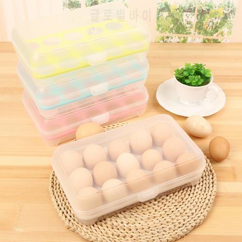 New Kitchen Convenient Egg Storage Box Container Hiking Outdoor Camping Carrier for 15 Egg Case