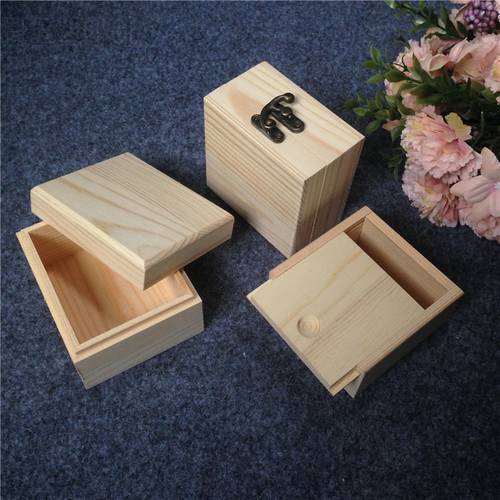 Zakka Small Wooden Box With Separate Lid For Festival Gift Card Box Or Jewelry Package Watch Box Inner Size 3 Style To Choose