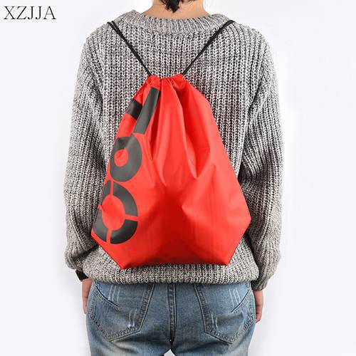 XZJJA Gym Sports Storage Bag Oxford Drawstring Backpack Travel Shoes Container Clothes Organizer Pouch Waterproof Beach Bag