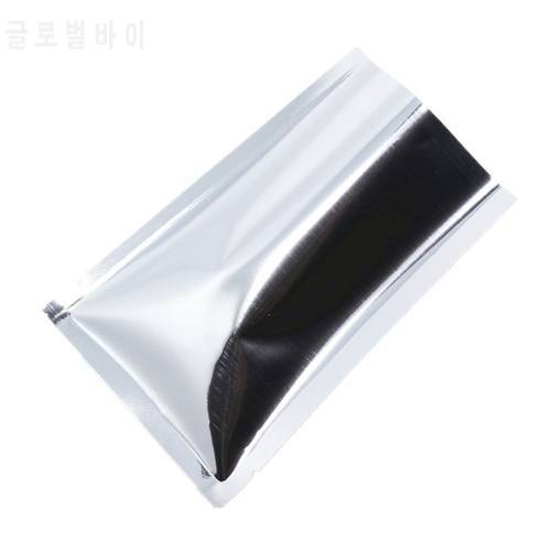 500Pcs Open Top Silver Aluminum Foil Plastic Bags Mylar Vacuum Pouches Heat Seal Bag Food Storage Package Packing Bags for Party