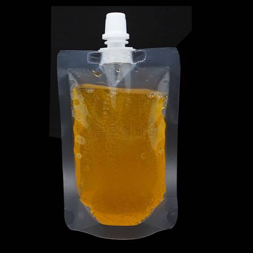 Transparent Stand Up Poly Drinking Package Spout Bag Moisture Proof Doypack Pouch Bag For Beverage Milk Fruit Juice Packing Bags