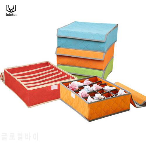 luluhut underwear organization Non-woven foldable storage box for bra socks underwear storage various grid home organizer