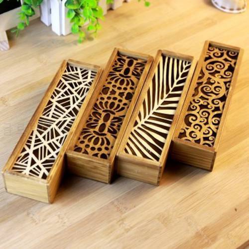 Multifunctional hollow out receive case Wooden storage boxes 19.2*5.5*4cm free shipping