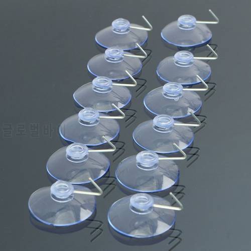 10Pcs Clear Transparent Metal Vacuum Sucker Hooks Hanger Strong Suction Cup Bathroom Stainless Steel Wall Accessories